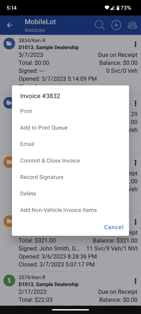 Print/queue or email invoices, easy record signature/signature capture & more | HomeNet Alternative